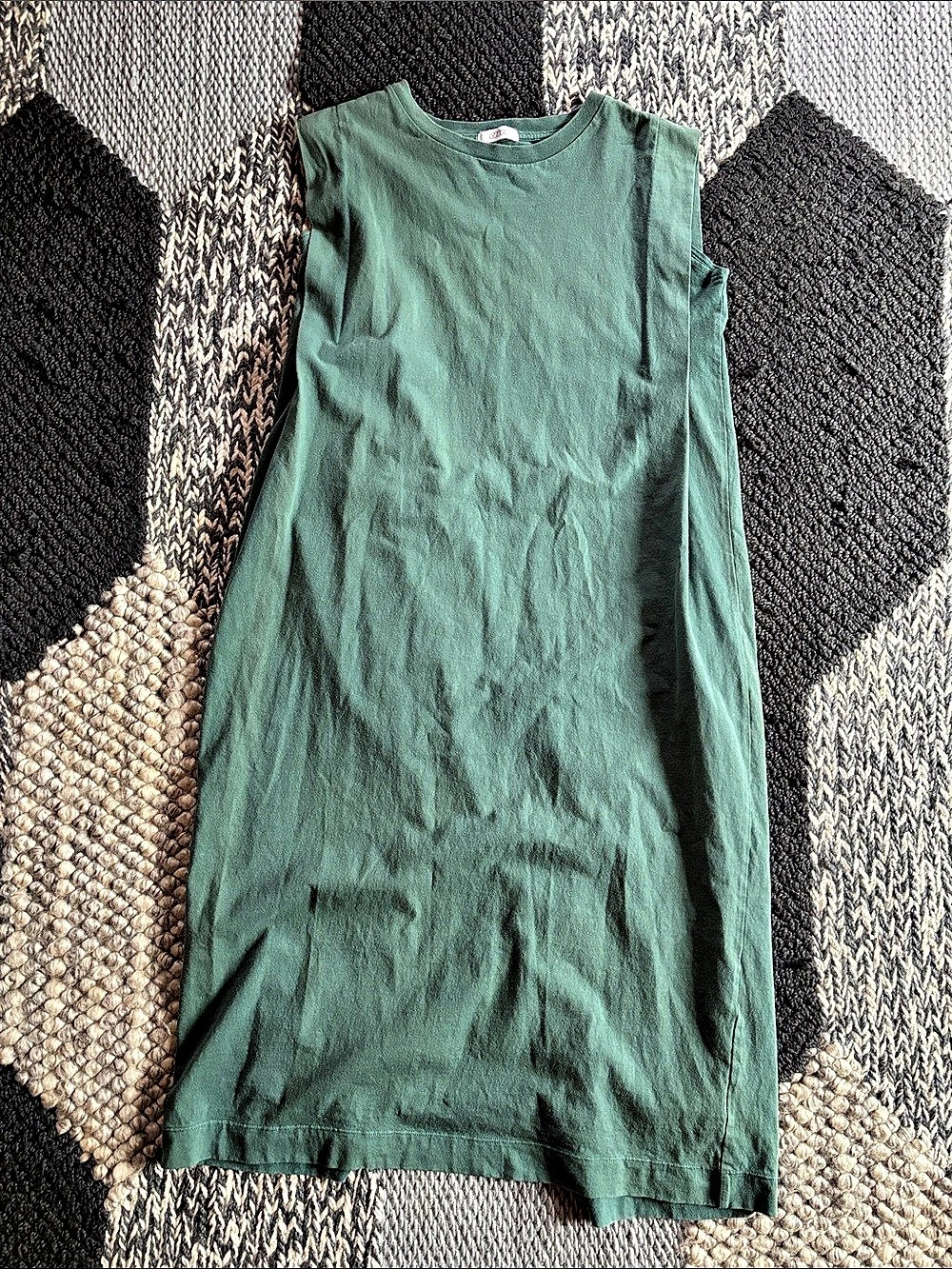 Sculptural Cotton-Jersey Midi Dress Green